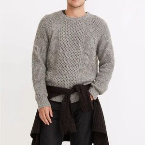 Madewell Donegal Cableknit Fisherman Sweater